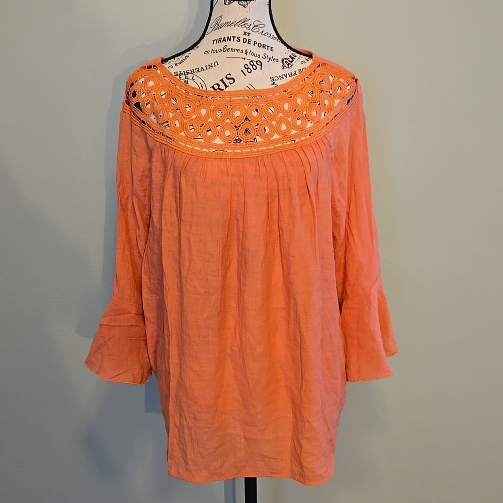 Orange Lace Blouse